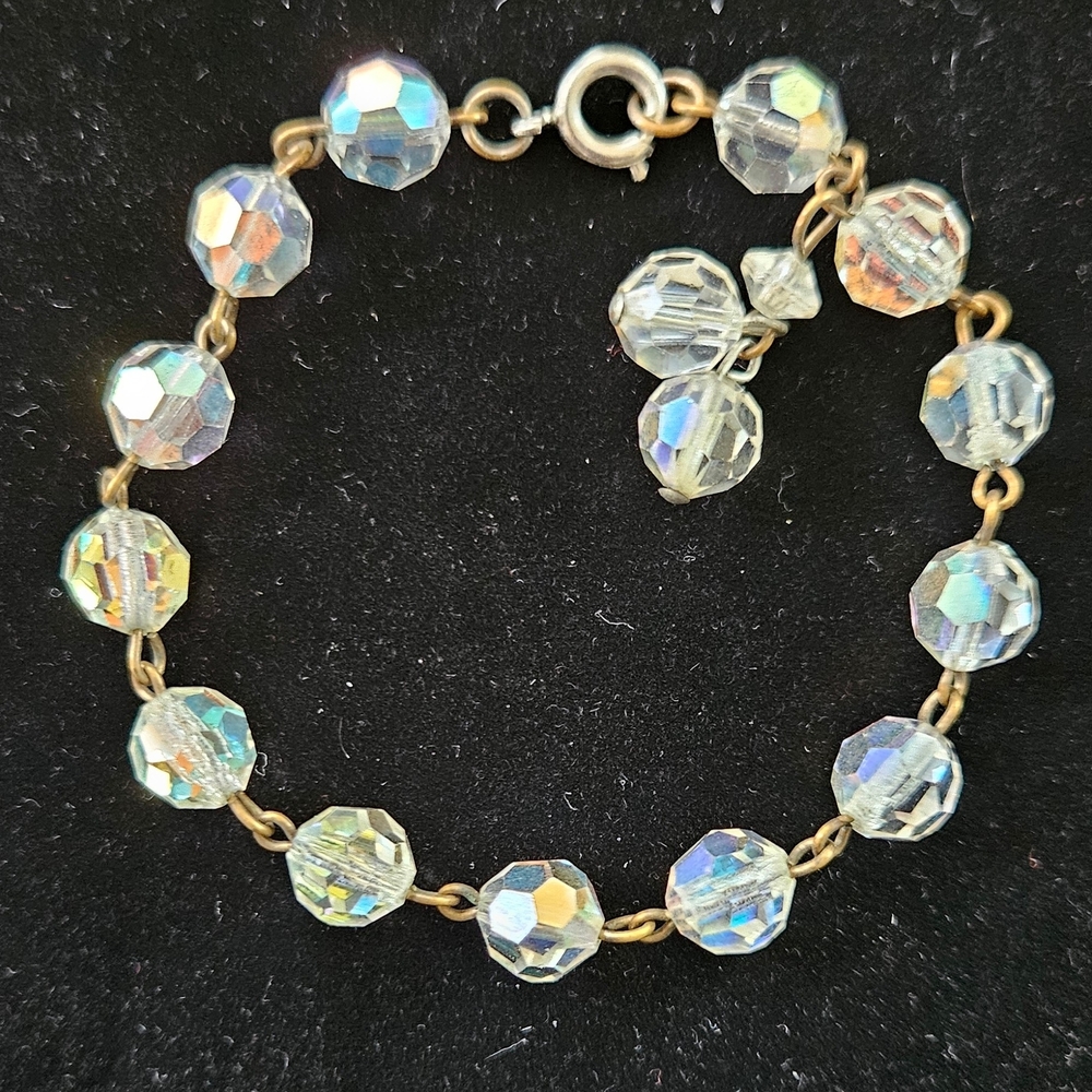 Vintage Aurora Borealis Beaded Bracelet